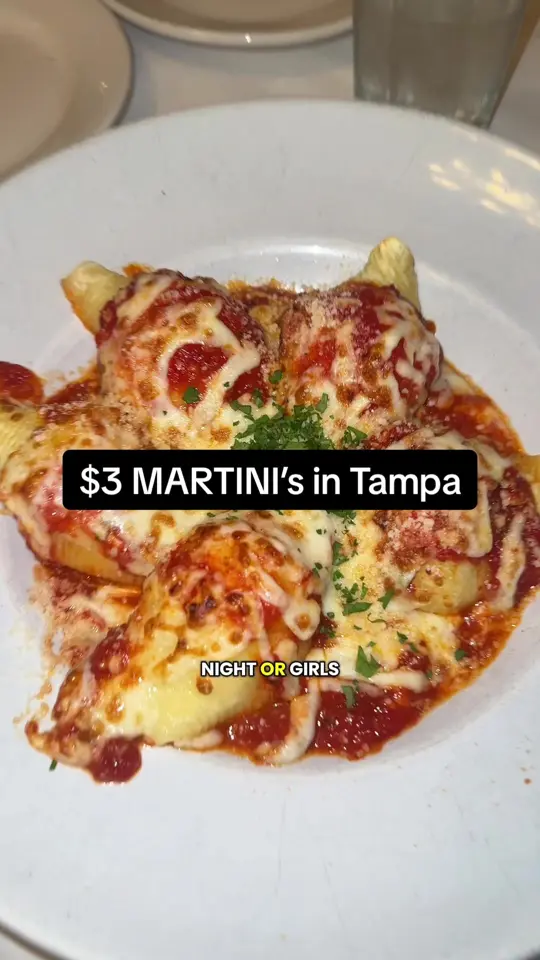 Bernini of Ybor in Tampa showing drinks, pasta dinner, video by daniellewal2468 on TikTok