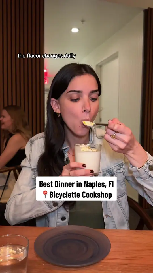 Bicyclette Cookshop in Naples showing review, crumpets, butter and anchovies, tuna crudo, parmesan salad, chicken schnitzel, fancy soft serve, video by thecarboholic on TikTok