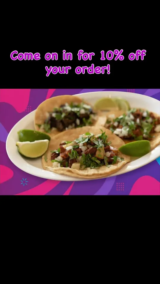 Bien Chido in Plantation showing restaurant visit, 10% off discount, tacos, video by Bien Chido on Facebook
