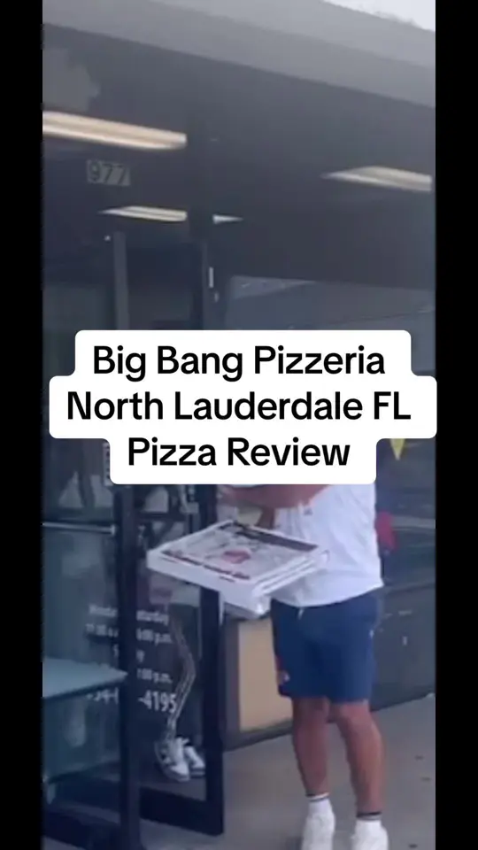 Big Bang Pizzeria in North Lauderdale showing pizza, review, video by onebitepizzareview2 on TikTok