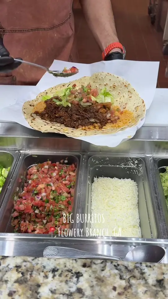 Big Burritos Mexican Grill in Flowery Branch showing food, burritos, video by val4hunnid on TikTok