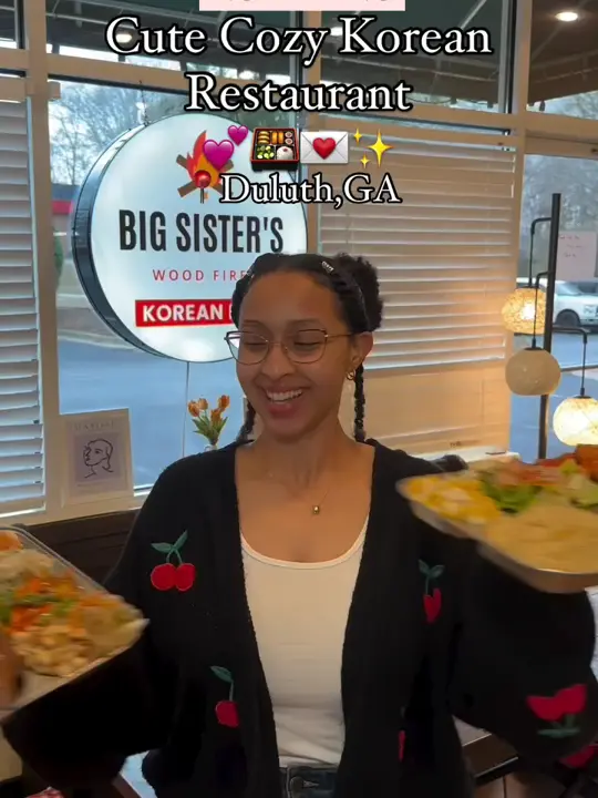 Big Sister's Kitchen in Duluth showing restaurant visit, korean food, pork ribs, la galbi, chicken teriyaki lunch boxes, tuna kimbap, video by bigsistersduluth on TikTok
