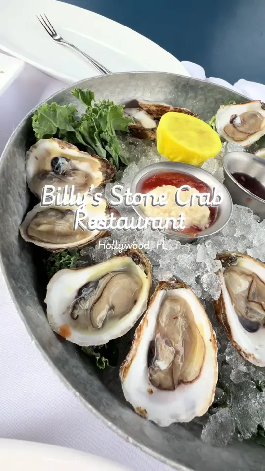 Billy's Stone Crab Restaurant in Hollywood showing review, visit, video by _anavxo on TikTok