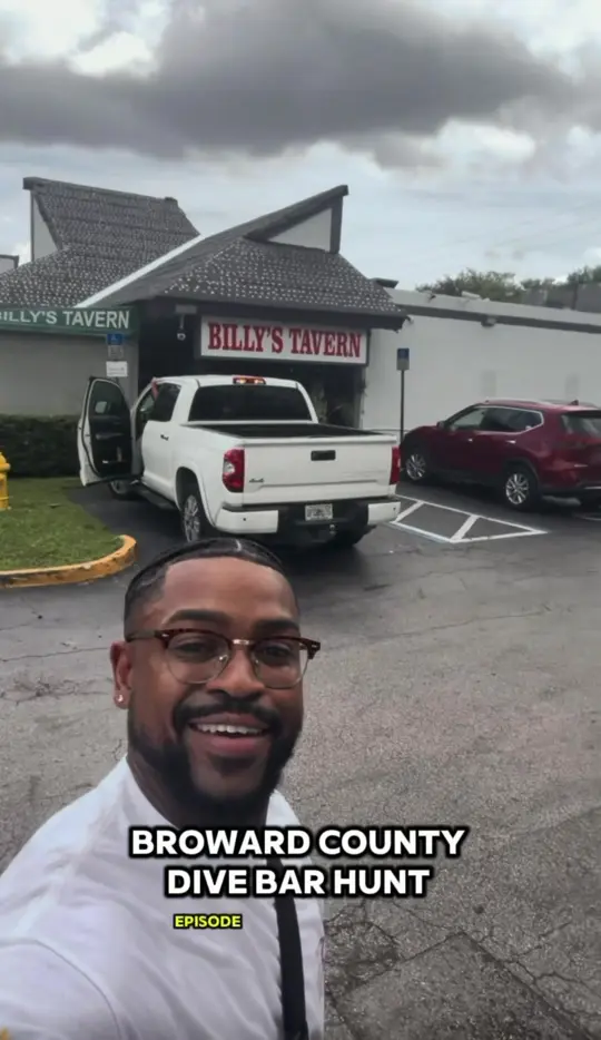 Billy's Tavern in Davie showing review, happy hour, video by thedivefather on TikTok