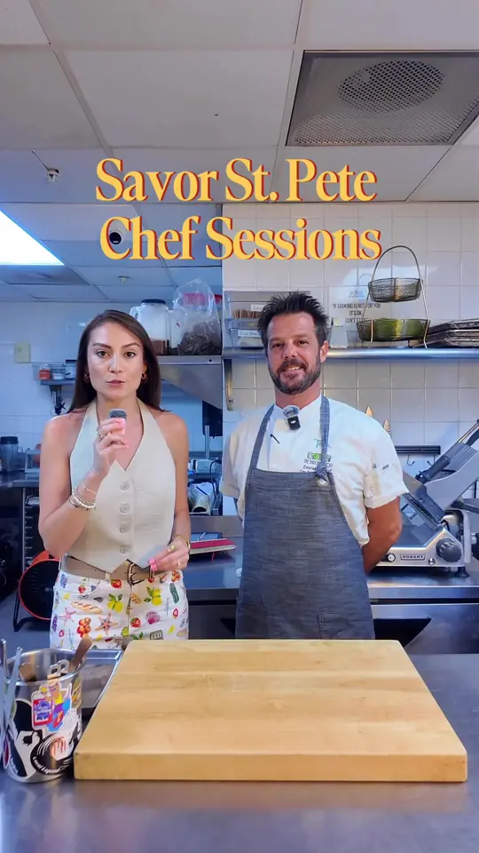Birch Vine St Petersburg in Florida showing food, pork blt dish, chef interview, restaurant atmosphere, savor st. pete food & wine festival, video by stpetegals on TikTok