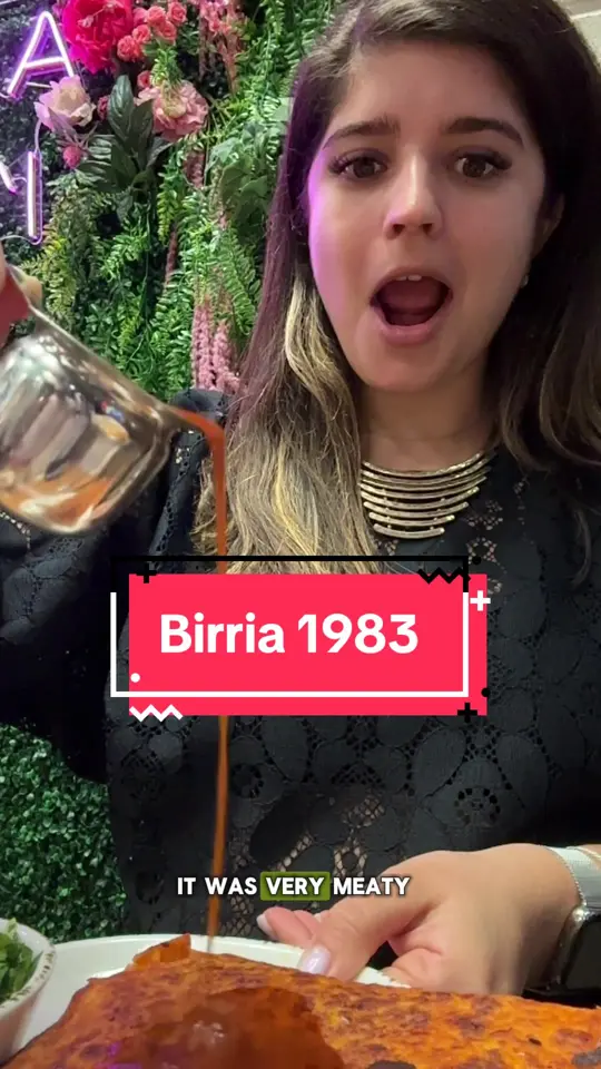 Birria 1983 in Orlando showing review, visit, large taco boards, birria pizza, viral tiktok wrap, mocktails, video by letstrythisconchanti on TikTok