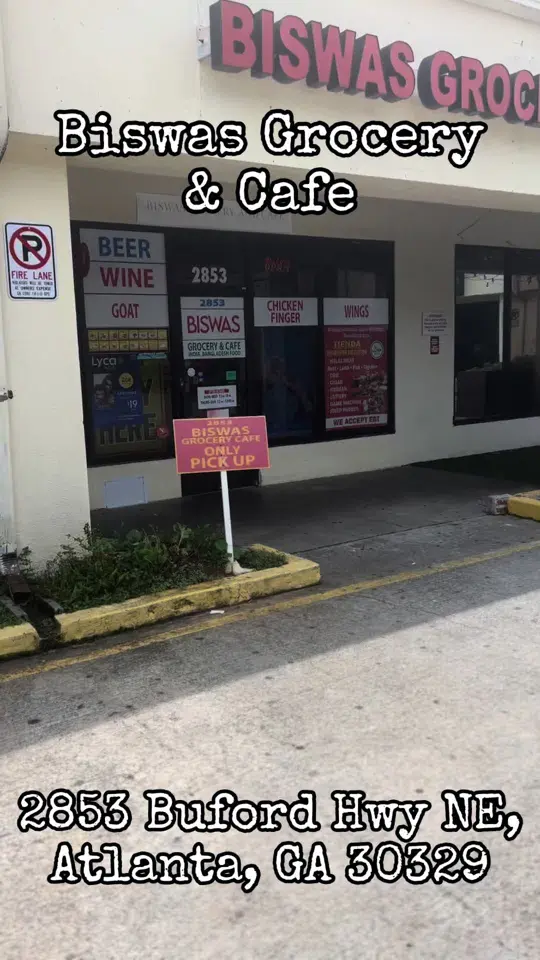 Biswas Grocery and Cafe in Atlanta showing indian food, vegan food, video by atlveganbros on TikTok