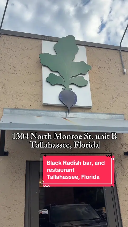 Black Radish Bar and Restaurant in Tallahassee showing review, orange olive oil cake, fettuccine, bubble potatoes, video by ntashahall on TikTok