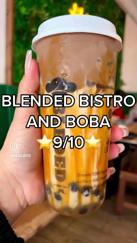 Blended Bistro & Boba Lake Mary in Lake Mary showing review, visit, video by briggs.bites on TikTok