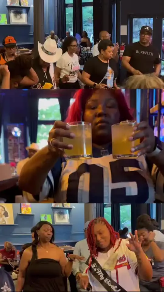 Blu Rose Art Bar in Douglasville showing line dancing, drink deals, video by blurosebistro on TikTok