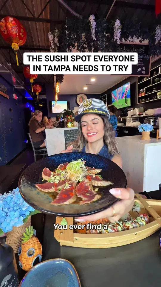 BluWave Sushi Tampa in Tampa showing sushi, sashimi, video by foodbytiana on TikTok