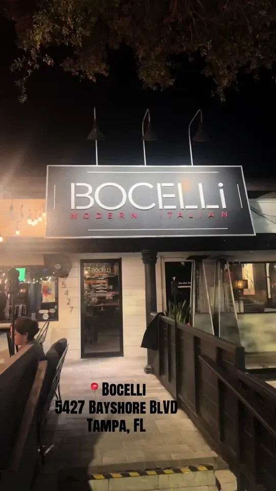 Bocelli in Tampa showing restaurant, modern italian, video by thatgirldtyoutube on TikTok