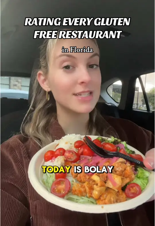 Bolay in West Palm Beach showing gluten free restaurant, celiac safe dining, video by maliaglutenfree on TikTok