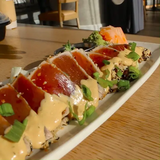 Bonefish Grill in Sarasota showing food, ahi tuna, video by Visit Sarasota County on Facebook