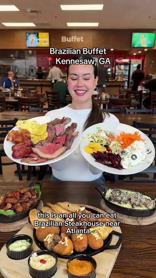 Bonfire Brazil Steakhouse in Kennesaw showing review, visit, video by thecaroandtina on TikTok