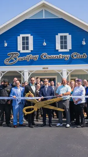 Bonifay - Country Club Restaurant in The Villages showing dining experience, seafood, coastal decor, grand re-opening, video by The Villages, Florida's Friendliest Home on Facebook