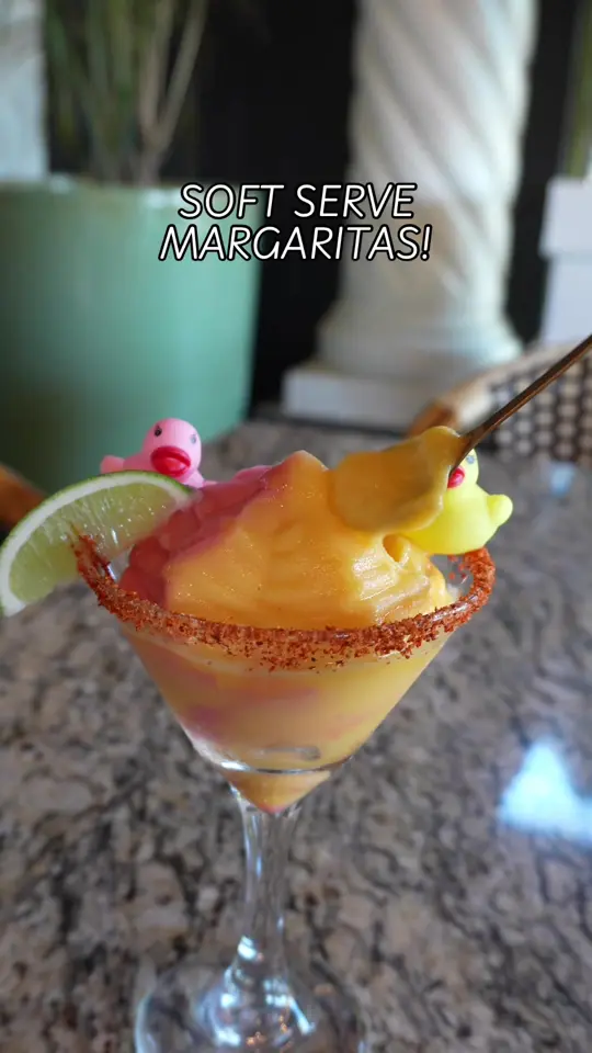 Botanico Kitchen & Bar in Newnan showing cocktail, soft serve margarita, video by botanicomex on TikTok