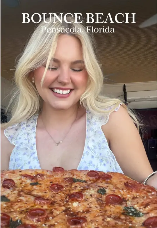 Bounce Beach Pensacola in Pensacola showing review, atmosphere, beach energy, video by alexisgracee on TikTok