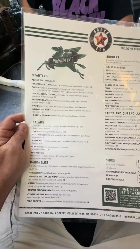 Brake Pad in College Park showing food, wings, food, grilled chicken, video by metalspeck on TikTok
