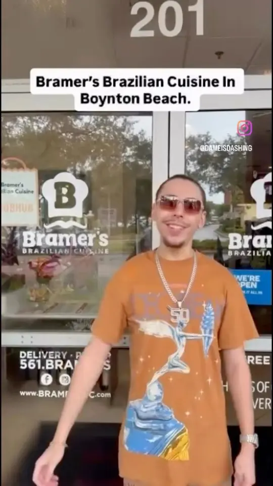 Bramer's Brazilian Cuisine in Boynton Beach showing restaurant visit, brazilian cuisine, video by Damian Sanchez on Facebook