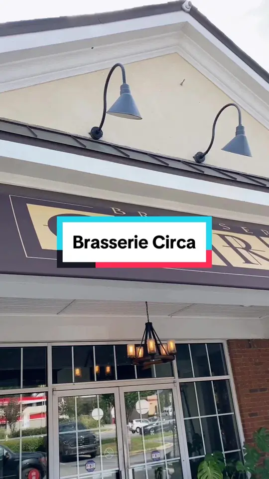 Brasserie Circa in Macon showing restaurant visit, european cuisine, seafood, sushi, raw bar, salads, sandwiches, chesapeake tuna steak, video by visitmacon on TikTok