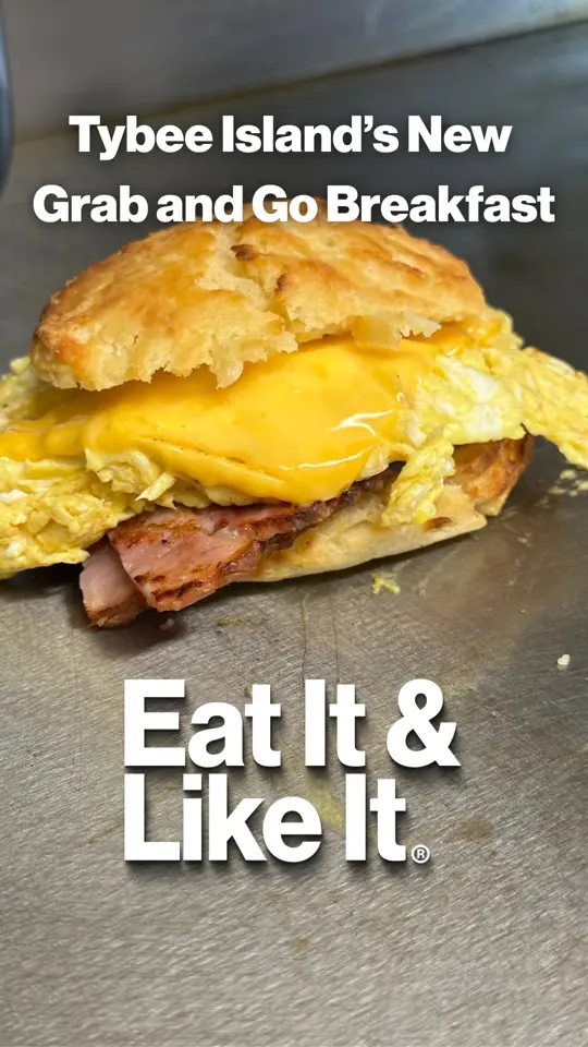 Breakfast Club in Tybee Island showing breakfast, biscuits, breakfast sandwiches, video by Eat It and Like It on Facebook