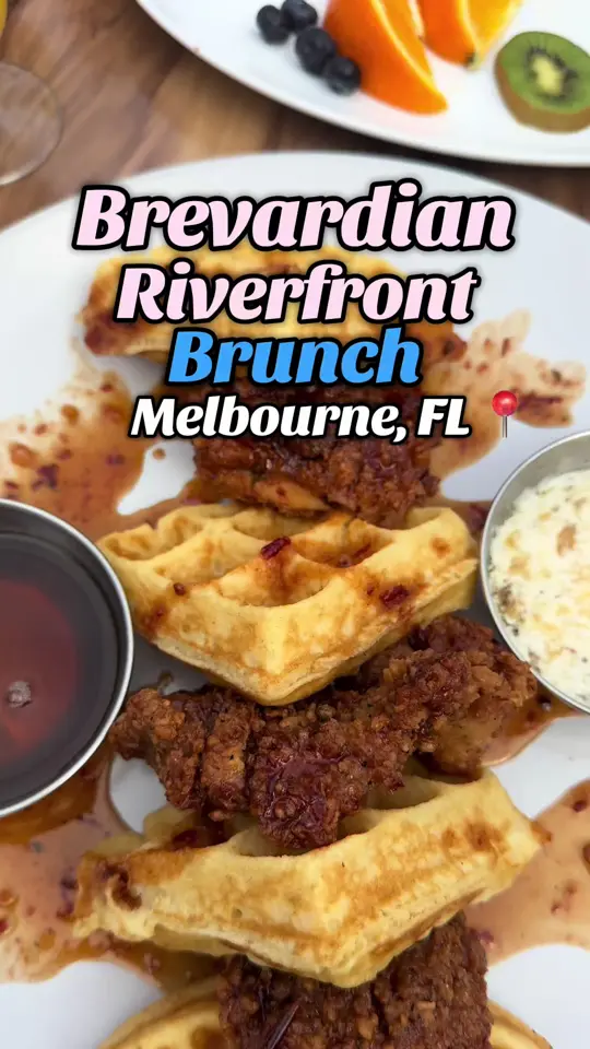 Brevardian Riverfront in Melbourne showing brunch, waffles, riverfront views, video by cfomoneyfoproblems on TikTok