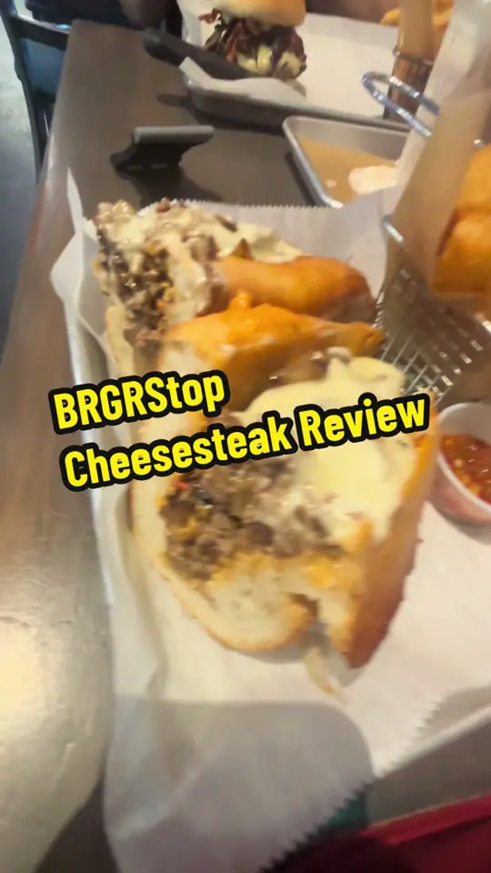 BRGR STOP COCONUT CREEK in Coconut Creek showing burger, cheesesteak, review, video by gangsta_gramps on TikTok
