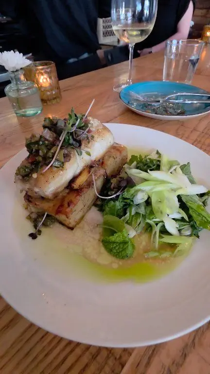 Brick & Mortar in St. Petersburg showing steak frites, grouper, video by St. Pete Vibes on Facebook