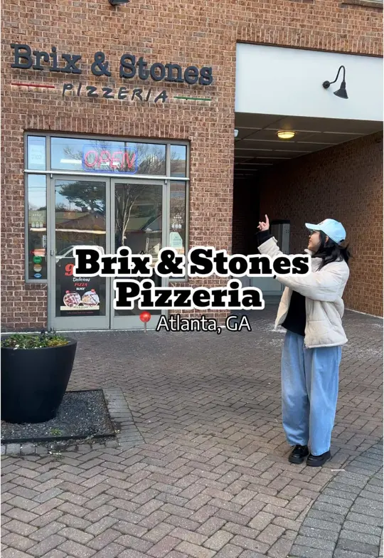 Brix & Stones Pizzeria in Atlanta showing pizza, $0.99 slice, late-night dining, video by atlanta_foodyyyyy on TikTok