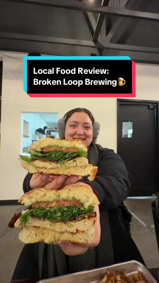 Broken Loop Brewing Co. in Albany showing brewery, house beers, chai spiced mule, casual counter ordering, handhelds, outdoor space, video by the.tati.edit on TikTok