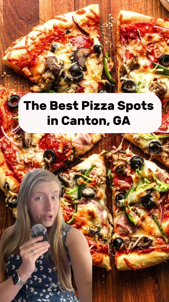 Brooklyn Joe's in Canton showing pizza, new yorker pizza, bronx bomber pizza, jonny's deluxe pizza, video by katevalor on TikTok