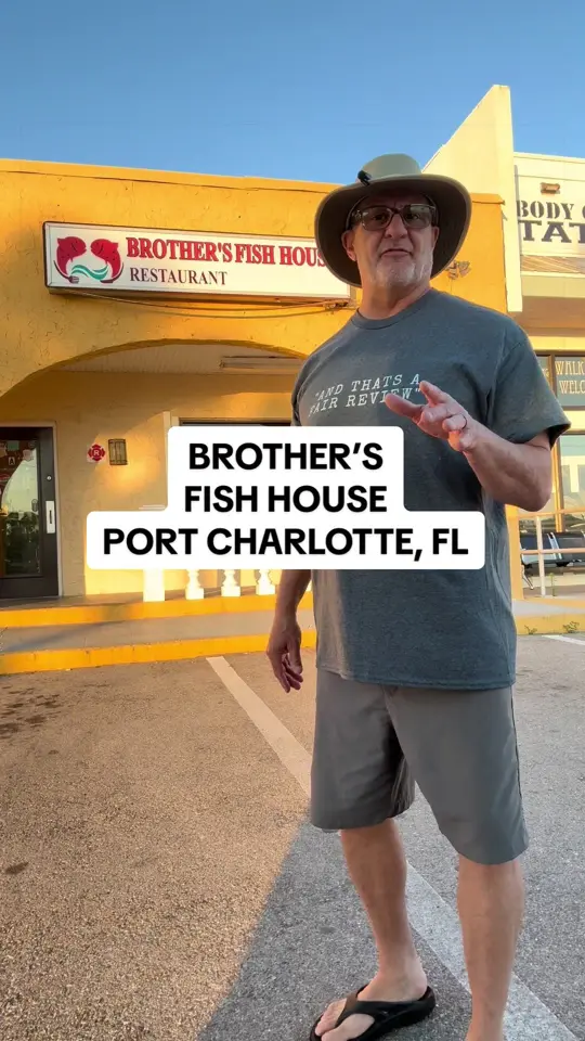 Brothers Fish House in Port Charlotte showing review, visit, fresh fish, seafood, guys weekend, video by alangradei on TikTok