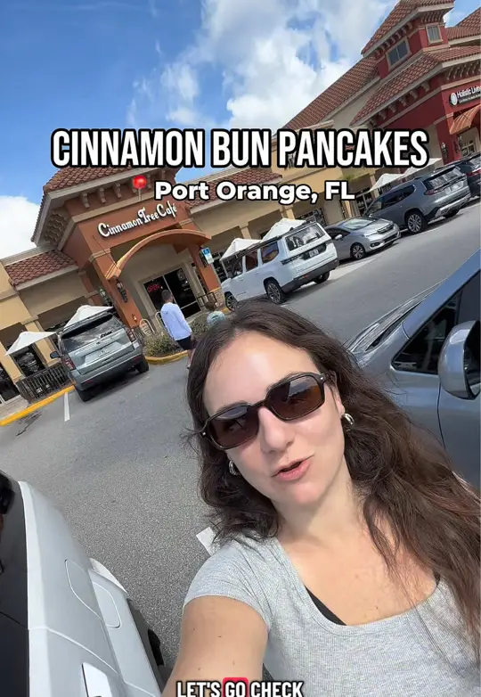 BRUNCH DAYTONA in Daytona Beach showing food, nutella latte, cinnamon bun pancake, bacon potato bowl, blueberry jalapeño salsa, bacon egg & cheese croissant, video by momvibesnicole on TikTok