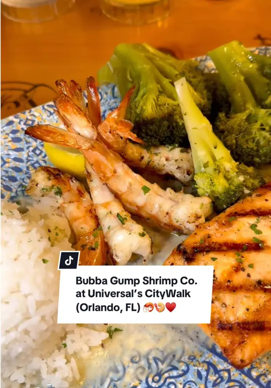 Bubba Gump Shrimp Co. in Orlando showing visit, seafood, video by _itsbrittknee on TikTok