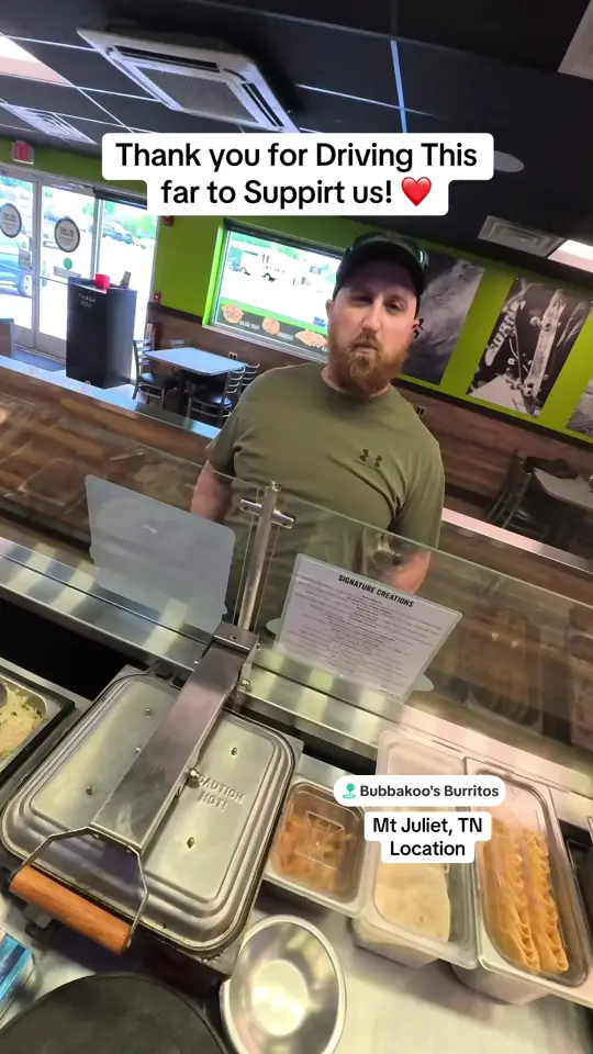 Bubbakoo's Burritos in Melbourne showing food, steak & shrimp chihuahua, video by bubbakoos_mtjuliet on TikTok