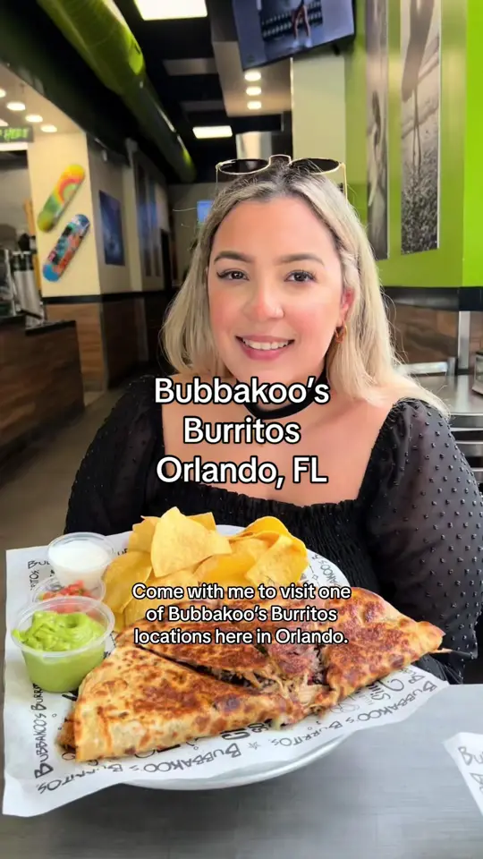 Bubbakoo's Burritos in Miramar showing visit, burrito, burrito-dilla, love chips, video by beercutieandfoodie on TikTok
