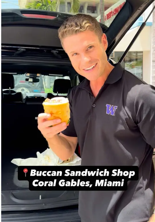 Buccan in Coral Gables showing food, beef carpaccio sandwich, video by itsoliverknows on TikTok