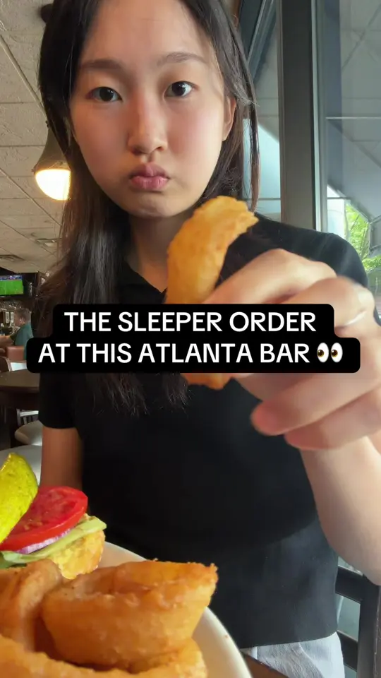 Bucket Shop Cafe in Atlanta showing food, turkey burger, video by the.foodie.patootie on TikTok