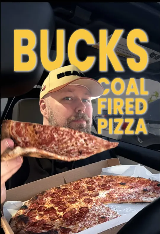 Bucks Coal Fired Pizza in North Palm Beach showing pizza, pepperoni pizza, video by super_goode on TikTok