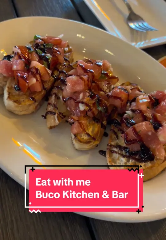 Buco Kitchen & Bar in Tequesta showing visit, food, video by hollykostensky on TikTok