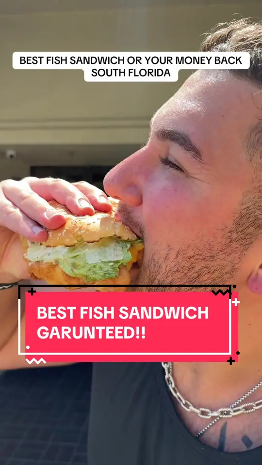 Bud's Chicken and Seafood in West Palm Beach showing fish sandwich, review, video by mikeiseating on TikTok