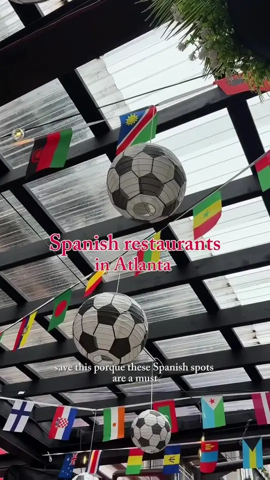 Buena Vida Tapas Bar in Atlanta showing restaurant visit, spanish food, tapas, patio, atmosphere, video by discoveratlanta on TikTok