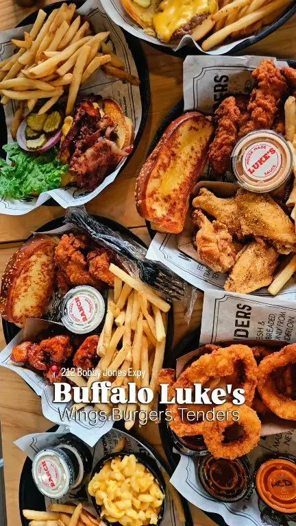 Buffalo Luke's in Martinez showing review, visit, chicken tenders, slider, smokehouse burger, video by Dating CSRA on Facebook