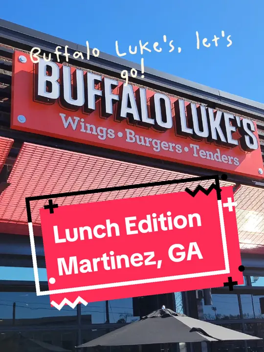 Buffalo Luke's in Martinez showing burger, wing, tender, cheesesteak, salad, video by butlersbackporch on TikTok