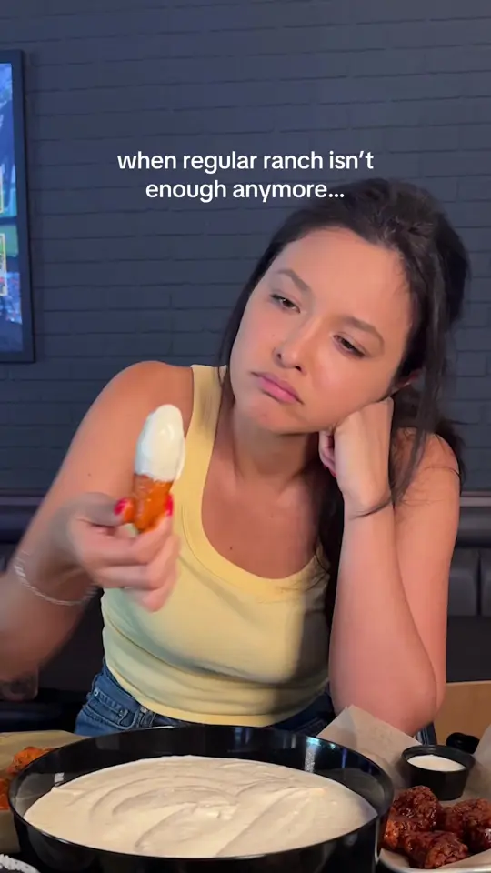 Buffalo Wild Wings in Atlanta showing food, ranch dressing, video by buffalowildwings on TikTok