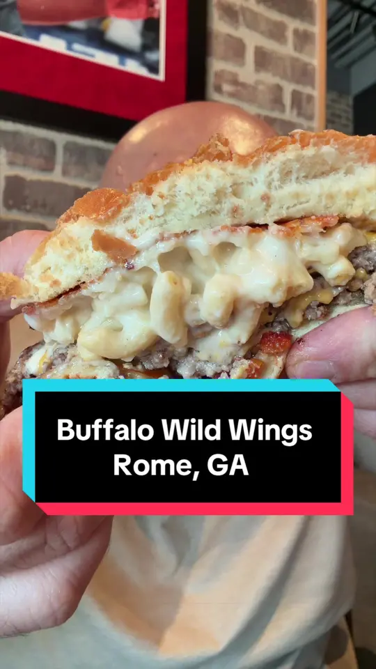 Buffalo Wild Wings in Rome showing food review, burger, video by mosnaxx on TikTok