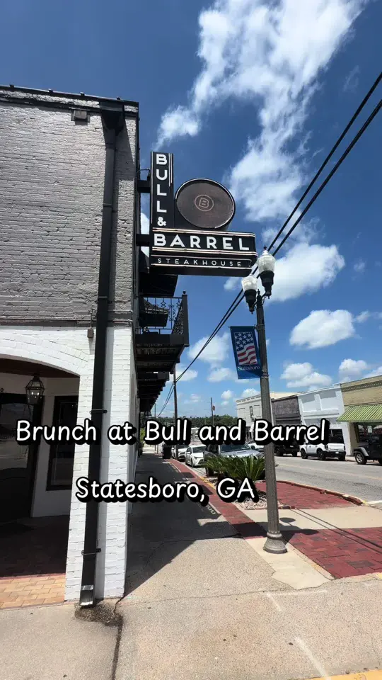 Bull and Barrel Steakhouse in Statesboro showing brunch, cinnamon roll, video by tiesha_williams26 on TikTok