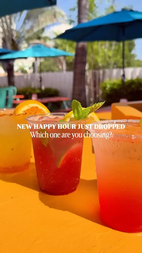 Bungalow Beach Bar & Grill in Miami Beach showing happy hour, martinis, margaritas, mojitos, well drinks, bottled beers, video by The Bungalow Bar & Grill on Facebook