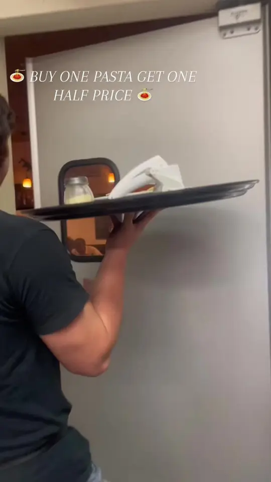 Buon Appetito in Fort Myers showing promotion, buy one get one half off pasta, build-your-own pasta, video by buonappetitocapecoral on TikTok